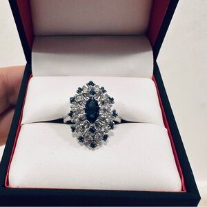 Vintage cocktail ring! Joseph Esposito sapphire colored ring size 7!